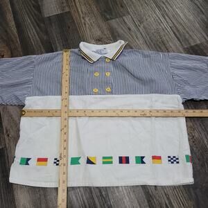 Vintage 80’s Hangten Sailor Cropped Blouse Sz L USA TAG Chic Classy Indie